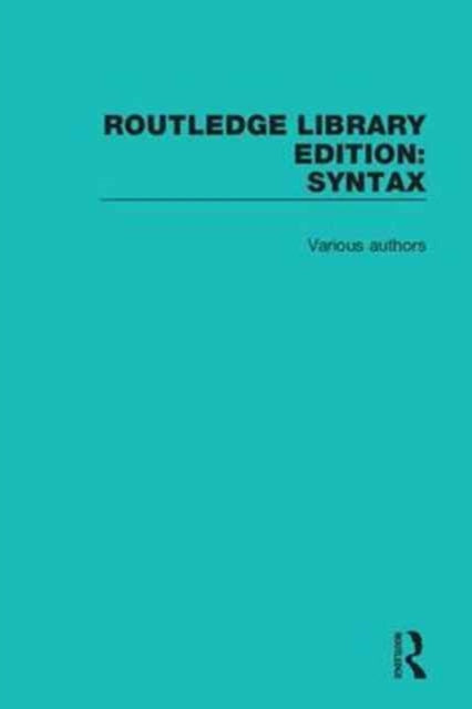 Book cover of: Routledge Library Editions: Syntax