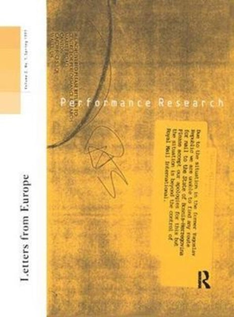 Book cover of: Performance Research: Letters from Europe. By: Ric Allsopp