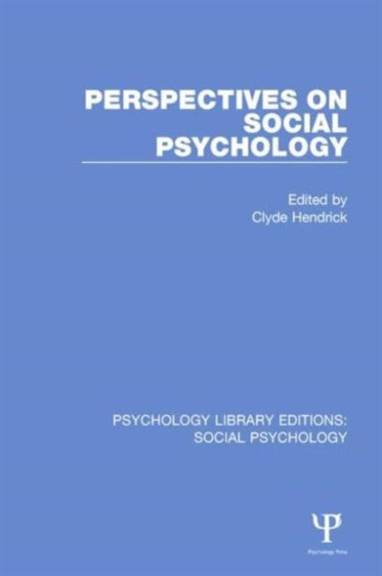 Book cover of: Perspectives on Social Psychology. By: Clyde Hendrick