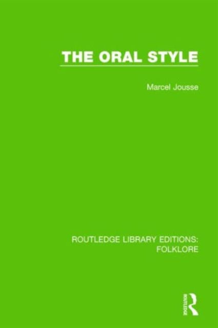 Book cover of: Oral Style Pbdirect. By: Marcel Jousse