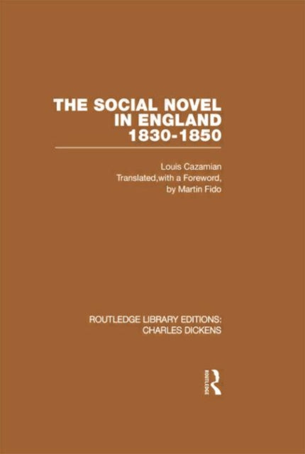 Book cover of: Social Novel in England 1830-1850 (RLE Dickens). By: Louis Cazamian