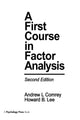 Book cover of: First Course in Factor Analysis. By: Andrew L. Comrey
