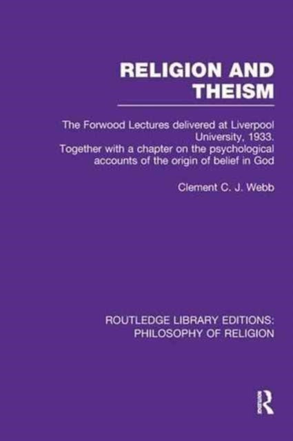 Book cover of: Religion and Theism. By: Clement C.J. Webb