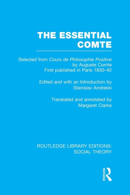 Book cover of: Essential Comte (RLE Social Theory). By: Auguste Comte
