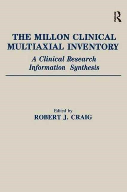 Book cover of: Millon Clinical Multiaxial Inventory. By: Craig, Robert J.