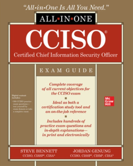 Book cover of: CCISO Certified Chief Information Security Officer All-in-One Exam Guide. By: Steve Bennett