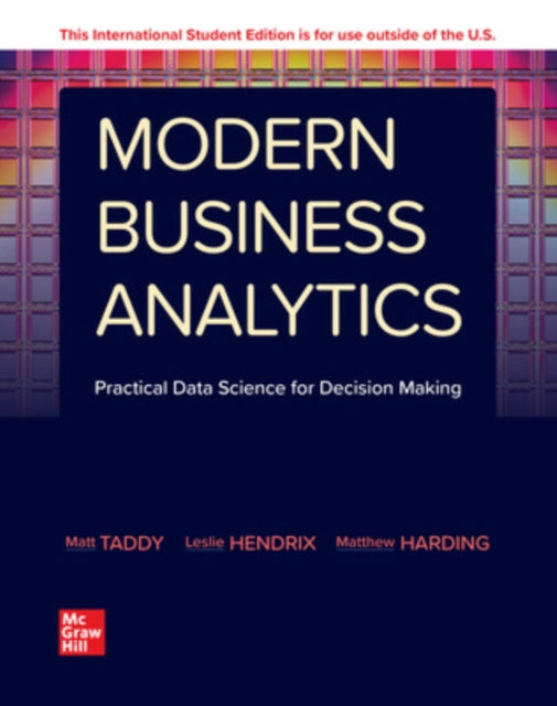 Book cover of: Modern Business Analytics ISE. By: TADDY