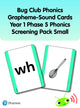 Book cover of: Bug Club Phonics Grapheme-Sound Cards Year 1 Phase 5 Phonics Screening Pack (Small)