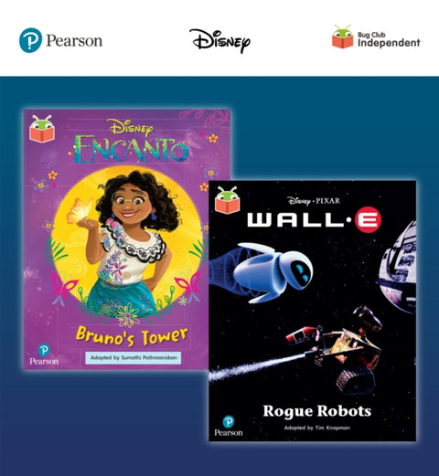 Pearson Bug Club Disney Year 2 Pack C, including Turquoise and Gold book band readers; Encanto: Bruno's Tower, Wall-E: Rogue Robots