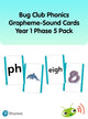 Book cover of: Bug Club Phonics Grapheme-Sound Cards Year 1 Phase 5 Pack
