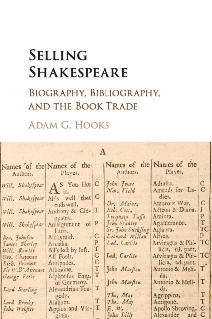 Book cover of: Selling Shakespeare. By: Adam G. Hooks