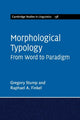 Book cover of: Morphological Typology. By: Gregory Stump