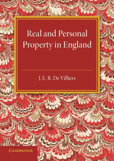 Book cover of: History of the Legislation Concerning Real and Personal Property in England. By: J. E. R. De Villiers