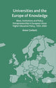 Book cover of: Universities and the Europe of Knowledge. By: A. Corbett
