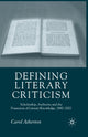 Book cover of: Defining Literary Criticism. By: Carol Atherton