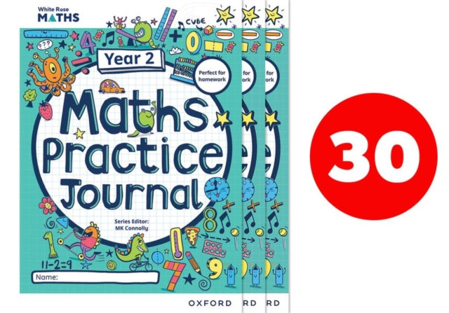 Book cover of: White Rose Maths Practice Journals Year 2 Workbooks: Pack of 30. By: Mary Kate Connolly