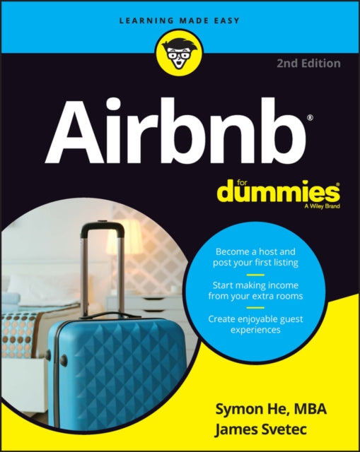 Book cover of: Airbnb For Dummies. By: He