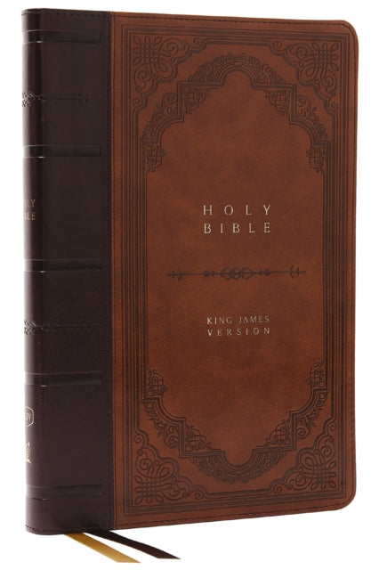 Book cover of: KJV Holy Bible: Giant Print Thinline Bible, Brown Leathersoft, Red Letter, Comfort Print: King James Version (Vintage Series). By: Zondervan Publishing Company