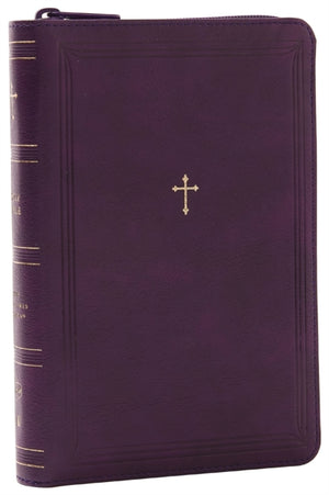 NKJV Compact Paragraph-Style Bible w/ 43,000 Cross References, Purple Leathersoft with zipper, Red Letter, Comfort Print: Holy Bible, New King James Version