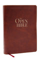 Book cover of: Open Bible: Read and Discover the Bible for Yourself (NKJV Brown Leathersoft, Red Letter, Comfort Print)