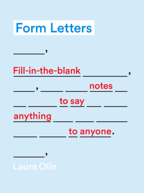 Book cover of: Form Letters. By: Laura Olin