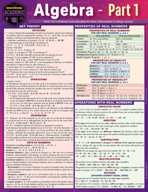 Algebra part 1