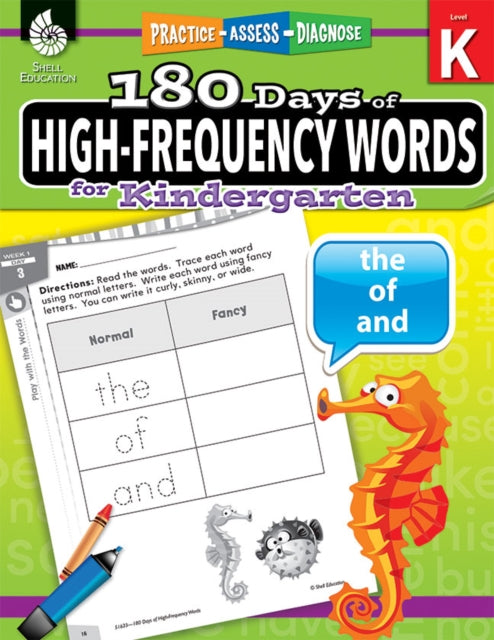 Book cover of: 180 Days™: High-Frequency Words for Kindergarten. By: Jesse Hathaway