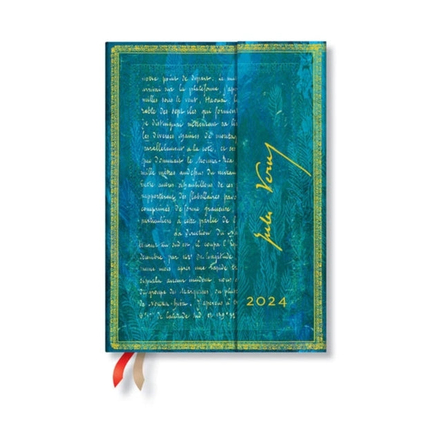 Book cover of: Verne, Twenty Thousand Leagues (Embellished Manuscripts Collection) Midi Verso 12-month Dayplanner 2024. By: Paperblanks