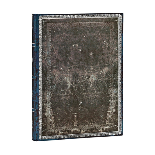 Book cover of: Midnight Steel Midi Lined Hardcover Journal (Elastic Band Closure)