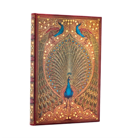 Hafiz’s Peacocks (Sangorski & Sutcliffe) Mini Lined Hardcover Journal (Elastic Band Closure)