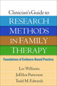 Book cover of: Clinician's Guide to Research Methods in Family Therapy. By: Lee Williams