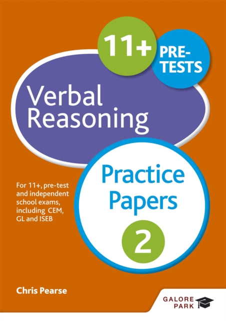 Book cover of: 11+ Verbal Reasoning Practice Papers 2. By: Chris Pearse