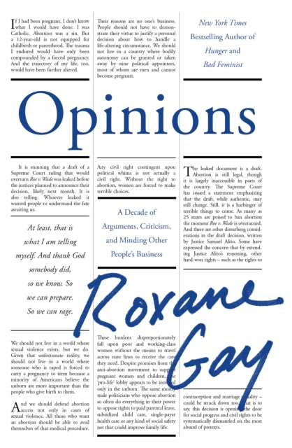 Book cover of: Opinions. By: Roxane Gay