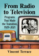 Book cover of: From Radio to Television. By: Vincent Terrace