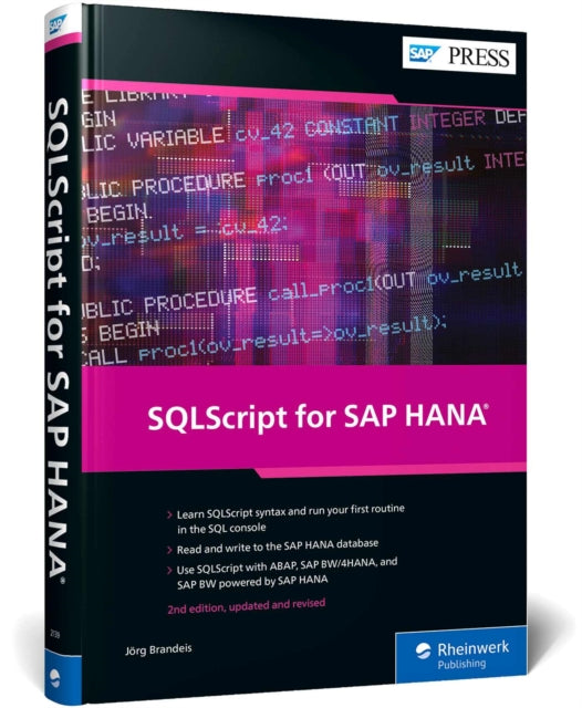 Book cover of: SQLScript for SAP HANA. By: Jörg Brandeis