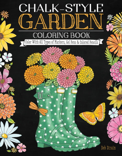 Book cover of: Chalk-Style Garden Coloring Book. By: Deb Strain