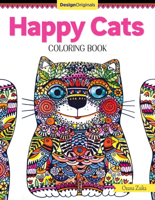 Book cover of: Happy Cats Coloring Book. By: Oxana Zaika