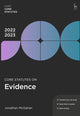 Book cover of: Core Statutes on Evidence 2022-23. By: Jonathan McGahan