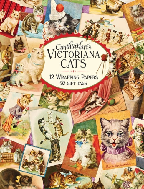 Book cover of: Cynthia Hart's Victoriana Cats: 12 Wrapping Papers and Gift Tags. By: Cynthia Hart
