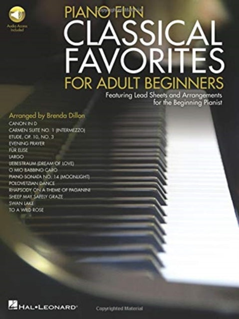 Book cover of: Piano Fun- Classical Favorites for Adult Beginners. By: Brenda Dillon