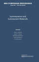 Book cover of: Luminescence and Luminescent Materials: Volume 667. By: Peter C. Schmidt