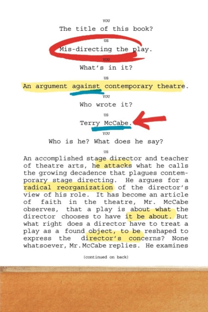 Book cover of: Mis-directing the Play. By: Terry Mccabe