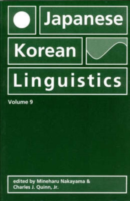 Book cover of: Japanese/Korean Linguistics, Volume 9