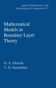 Book cover of: Mathematical Models in Boundary Layer Theory