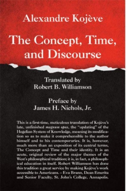 Book cover of: Concept, Time, and Discourse. By: Alexandre Kojève