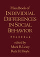 Book cover of: Handbook of Individual Differences in Social Behavior
