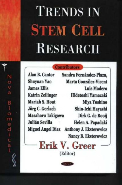 Book cover of: Trends in Stem Cell Research. By: Erik V. Greer