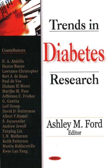 Book cover of: Trends in Diabetes Research. By: Ashley M. Ford