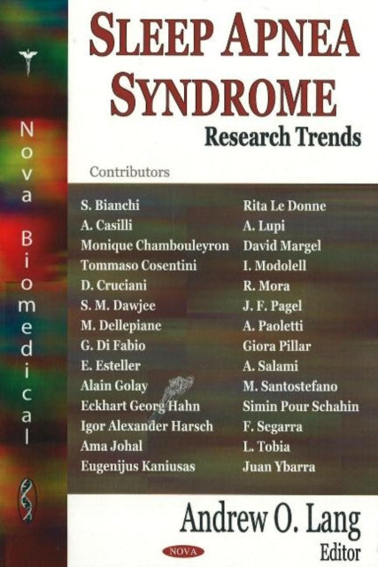 Book cover of: Sleep Apnea Syndrome. By: Andrew O. Lang