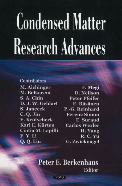 Book cover of: Condensed Matter Research Advances